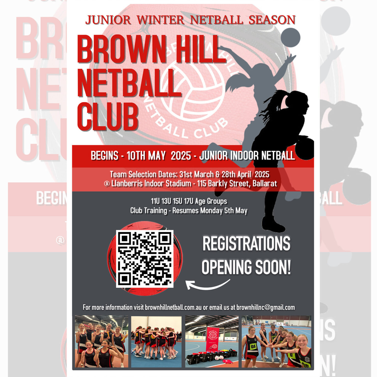 BHNC 2025 Junior Winter Netball Flyer